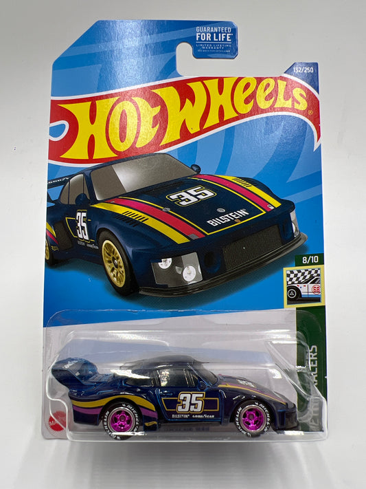 Hot Wheels Porsche 935 Dark Blue Wheel Swap Custom On Card W/Protector SR