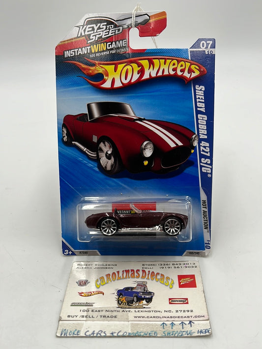2010 Hot Wheels Hot Auction Shelby Cobra 427 S/C Keys to Speed Card 165/240 19D