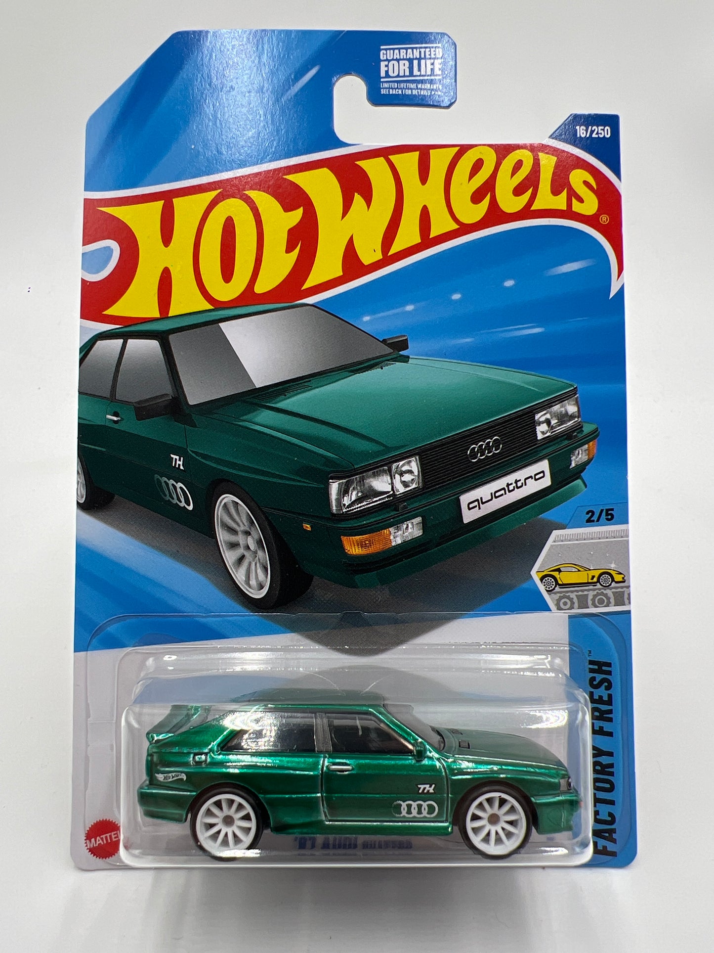 2025 Hot Wheels A Case Super Treasure Hunt #16 87 Audi Quattro Green W/Protector