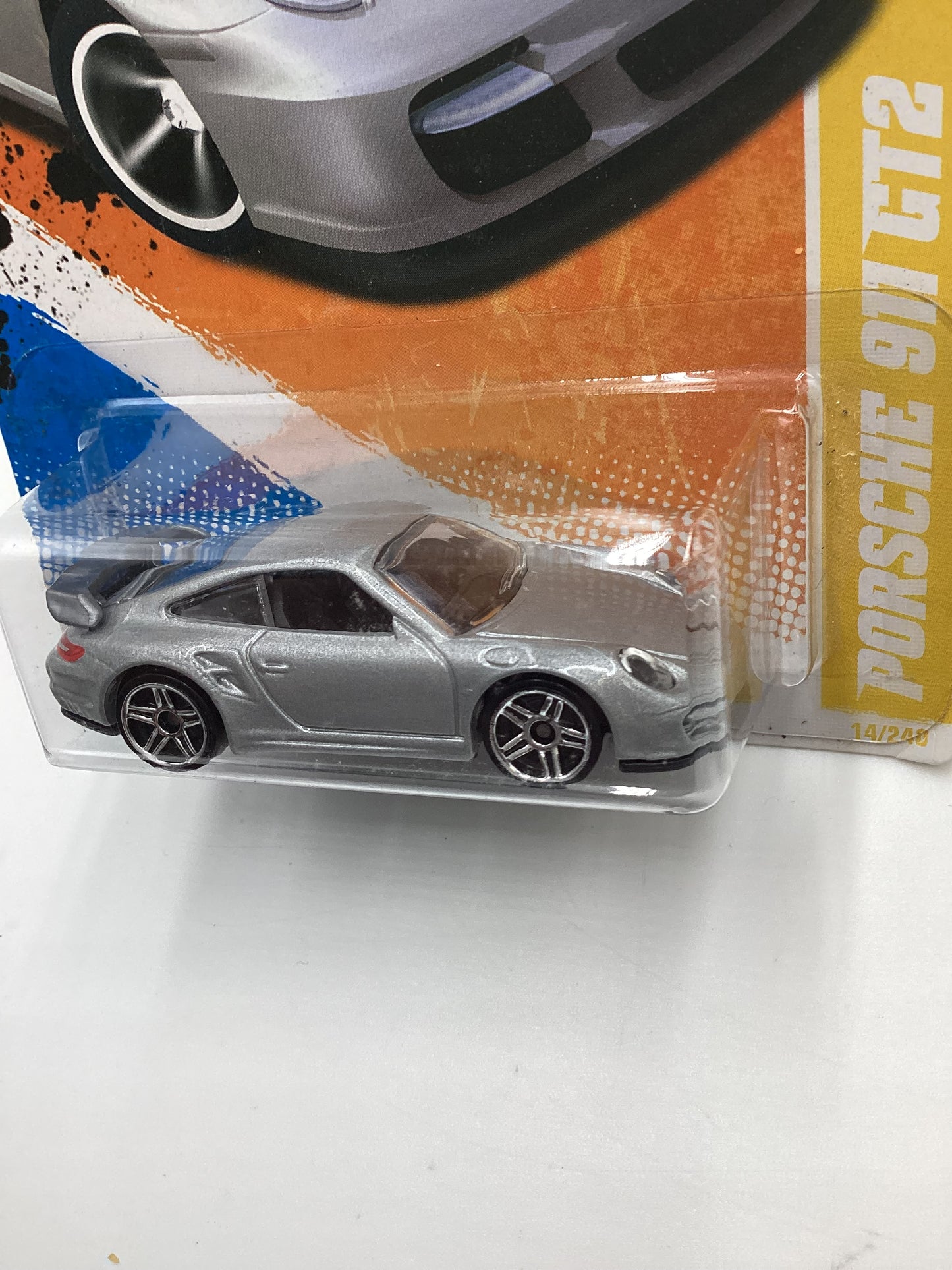 2010 Hot Wheels #014 Porsche 911 GT2 Silver (SR)