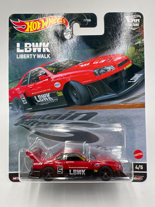 Hot Wheels Premium Mountain Drifters #4 LB-ER34 Super Silhouette Nissan Skyline Red W/Protector