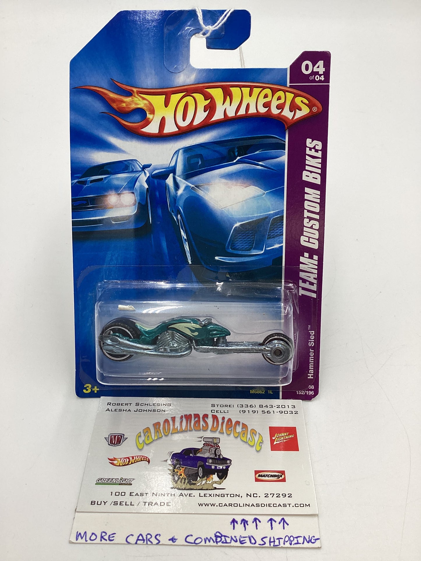 2008 Hot Wheels HW Team: Custom Bikes #152 Hammer Sled Teal 114H