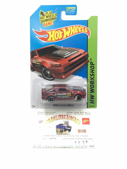 2015 hot wheels super treasure hunt Toyota AE-86 Corolla #239 with protector