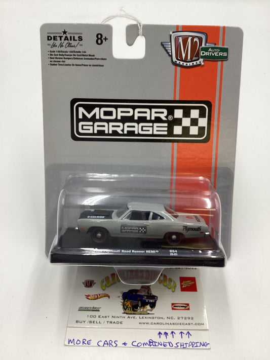 M2 Machines Auto Driver Mopar Garage 1969 Plymouth Road Runner Hemi Grey R64 193A