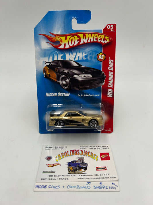 2008 Hot Wheels Web Trading Cars #81 Nissan Skyline Gold W/Protector