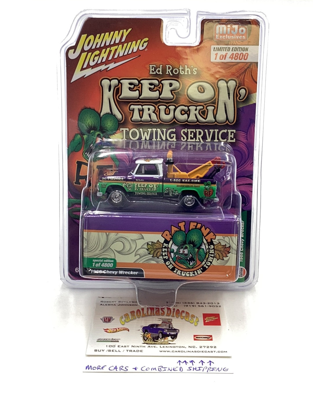 Johnny Lightning 1966 Chevy Wrecker Rat Fink MiJo exclusive