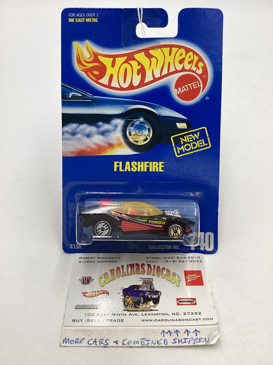 Hot Wheels Blue Card New Model Collector  No. 140 Flashfire Black UH Chrome Wheels 240G