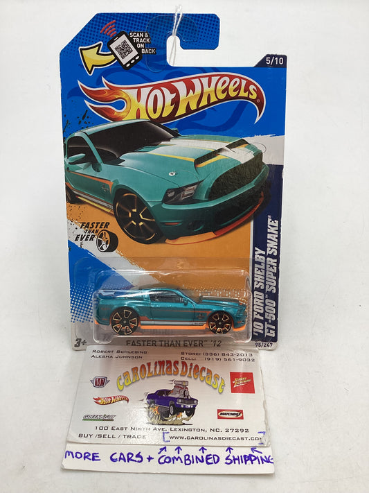 2012 Hot Wheels #95 10 Ford Shelby GT-500 Super Snake Teal 25D