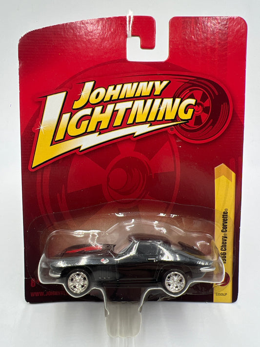 Johnny Lightning Small Card 1966 Chevy Corvette Black