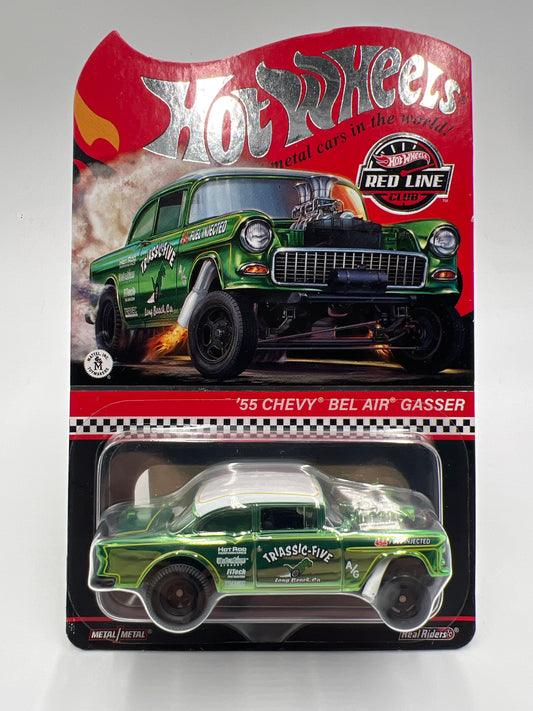 2023 Hot Wheels RLC 55 Chevy Bel Air Gasser Triassic-Five Green W/Protector