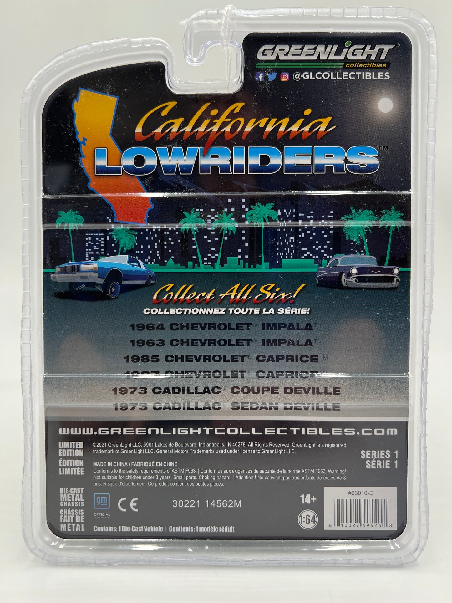 Greenlight California Lowriders Series 1 CHASE 1973 Cadillac Coupe Deville Black