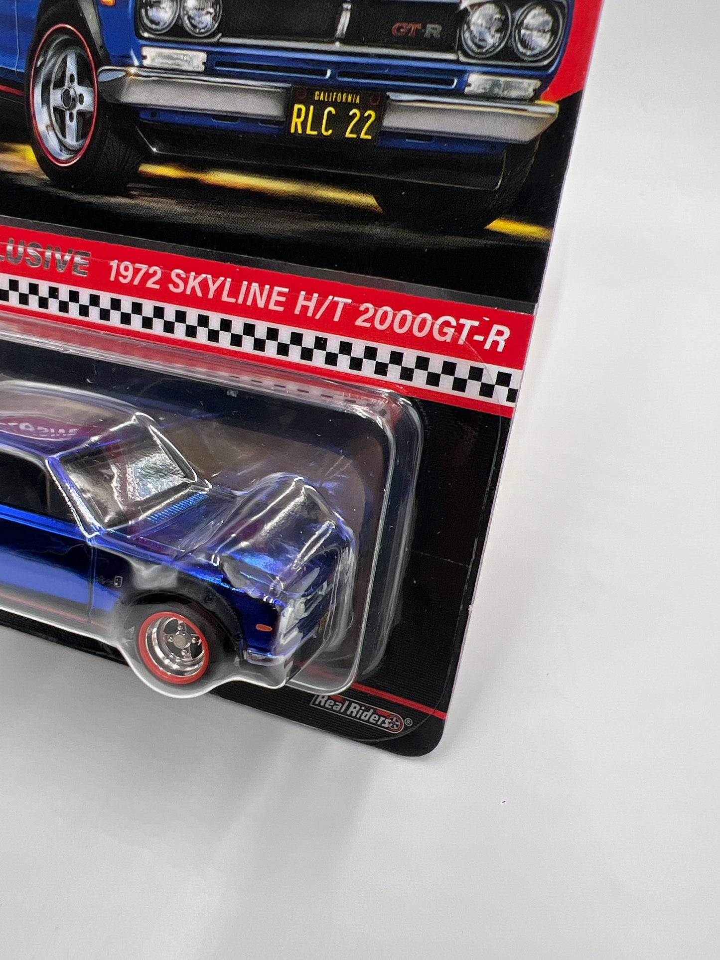 2022 Hot Wheels RLC Club Exclusive 1972 Nissan Skyline H/T 2000GT-R Blue W/Protector and Patch/Button