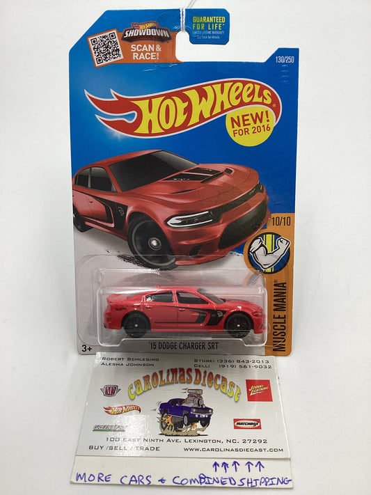 2016 Hot Wheels Muscle Mania #130 15 Dodge Charger SRT Red 46E