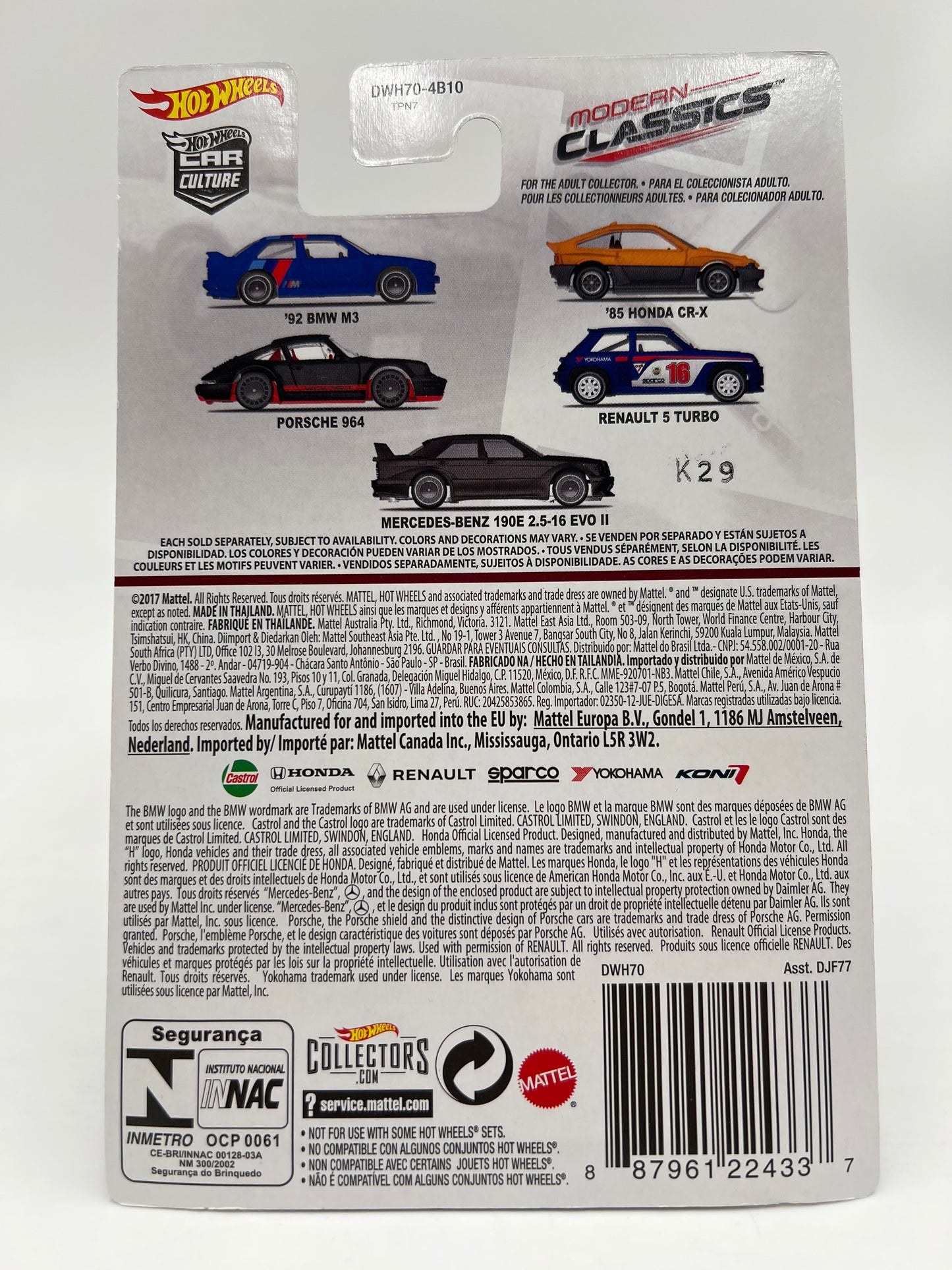 Hot Wheels Premium Car Culture Modern Classics #1 92 BMW M3 Blue W/Protector