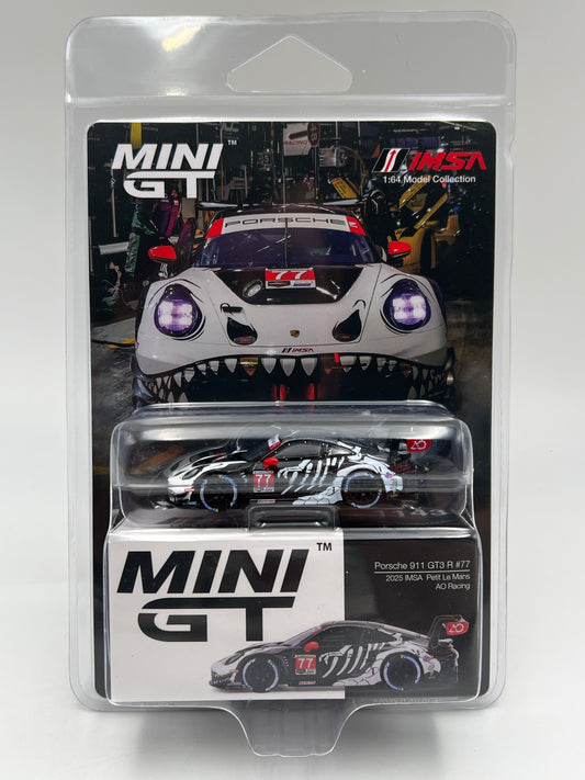 Mini GT #1143 Porsche 911 GT3 R #77 Skeleton Rexy 2025 IMSA AO Racing
