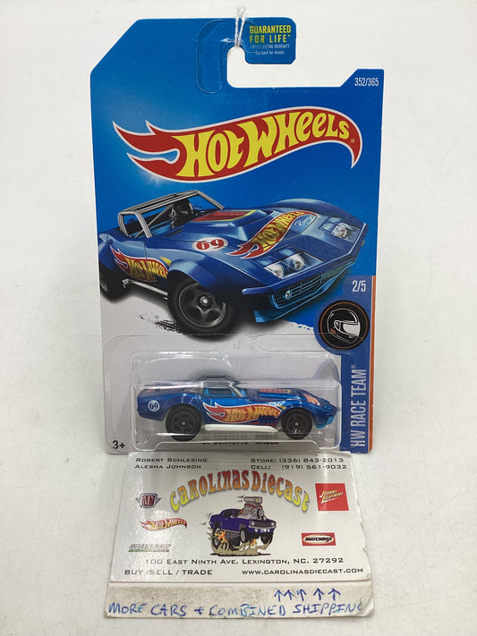 2017 Hot wheels #352 69 Corvette Racer Blue