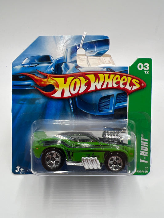 2007 Hot Wheels Short Card Treasure Hunt #123 69 Camaro Z28 Green Tooned 282B