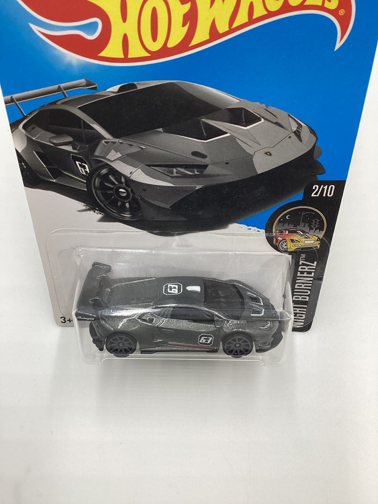 2016 Hot Wheels #82 Lamborghini Huracan LP 620-2 Super Trofeo Gray Intl. Card 101G