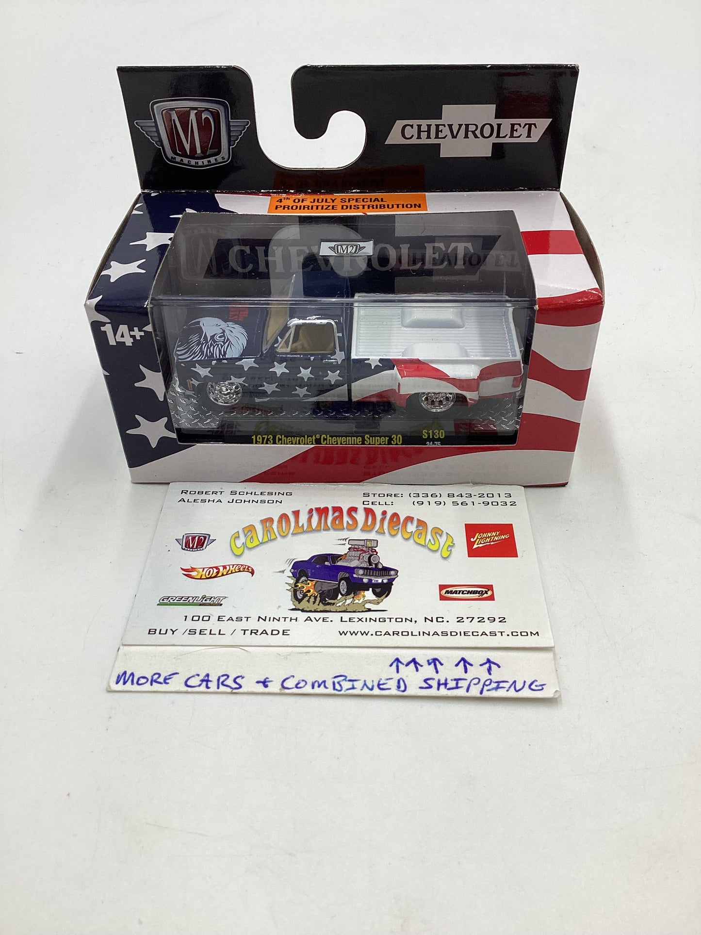 M2 Machines Oreillys Exclusive S130 1973 Chevrolet Cheyenne Super 30 (4th of July)