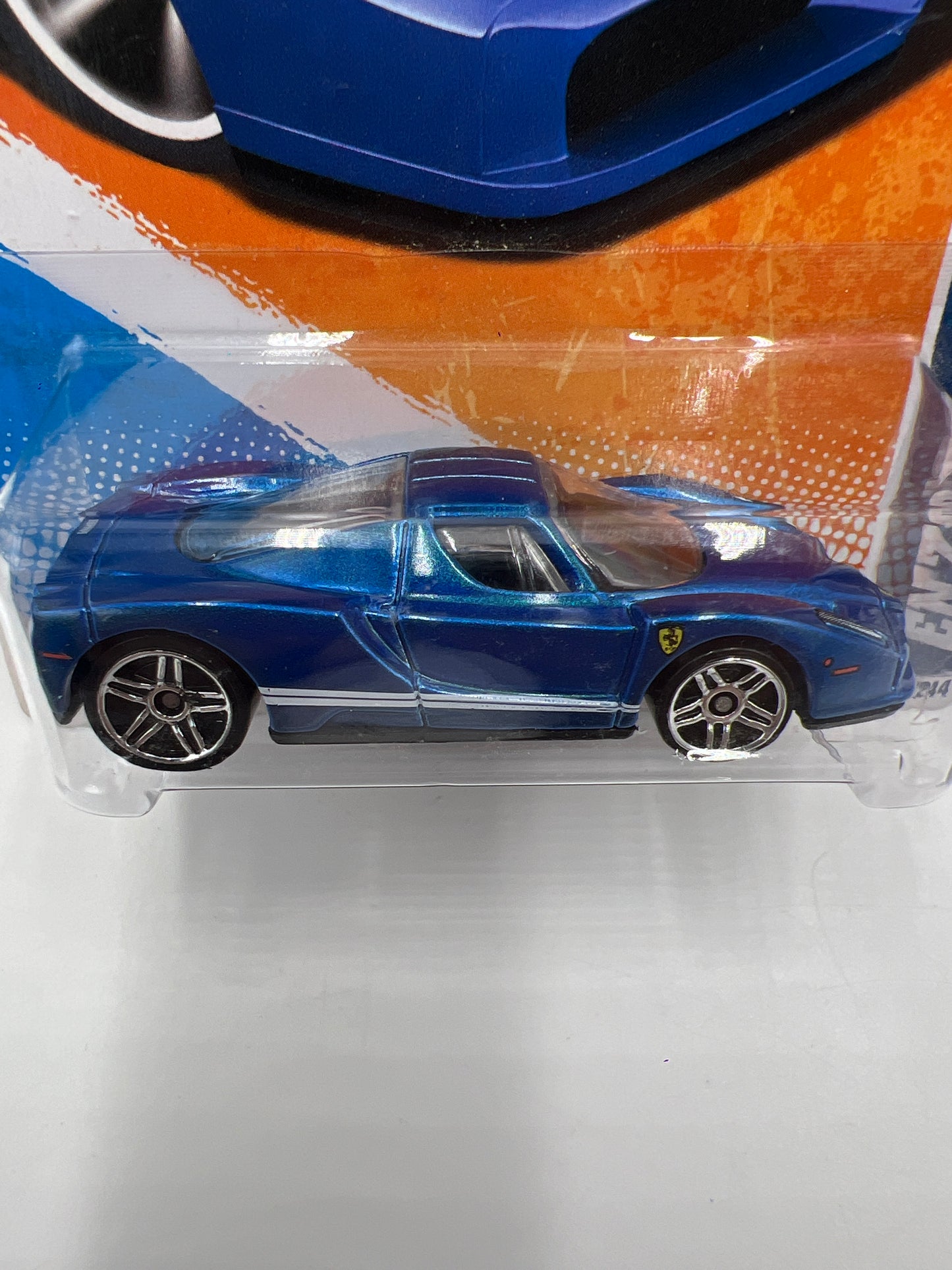 2011 Hot Wheels Nightburnerz #116 Enzo Ferrari Walmart Exclusive Blue W/Protector