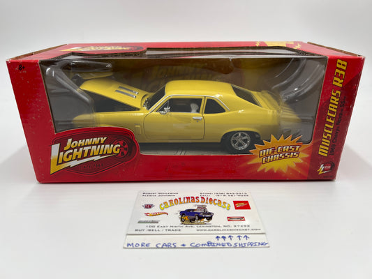 Johnny Lightning 1:24 Scale White Lightning Chase Muscle Cars R38 1969 Chevy Nova SS Yellow VHTF