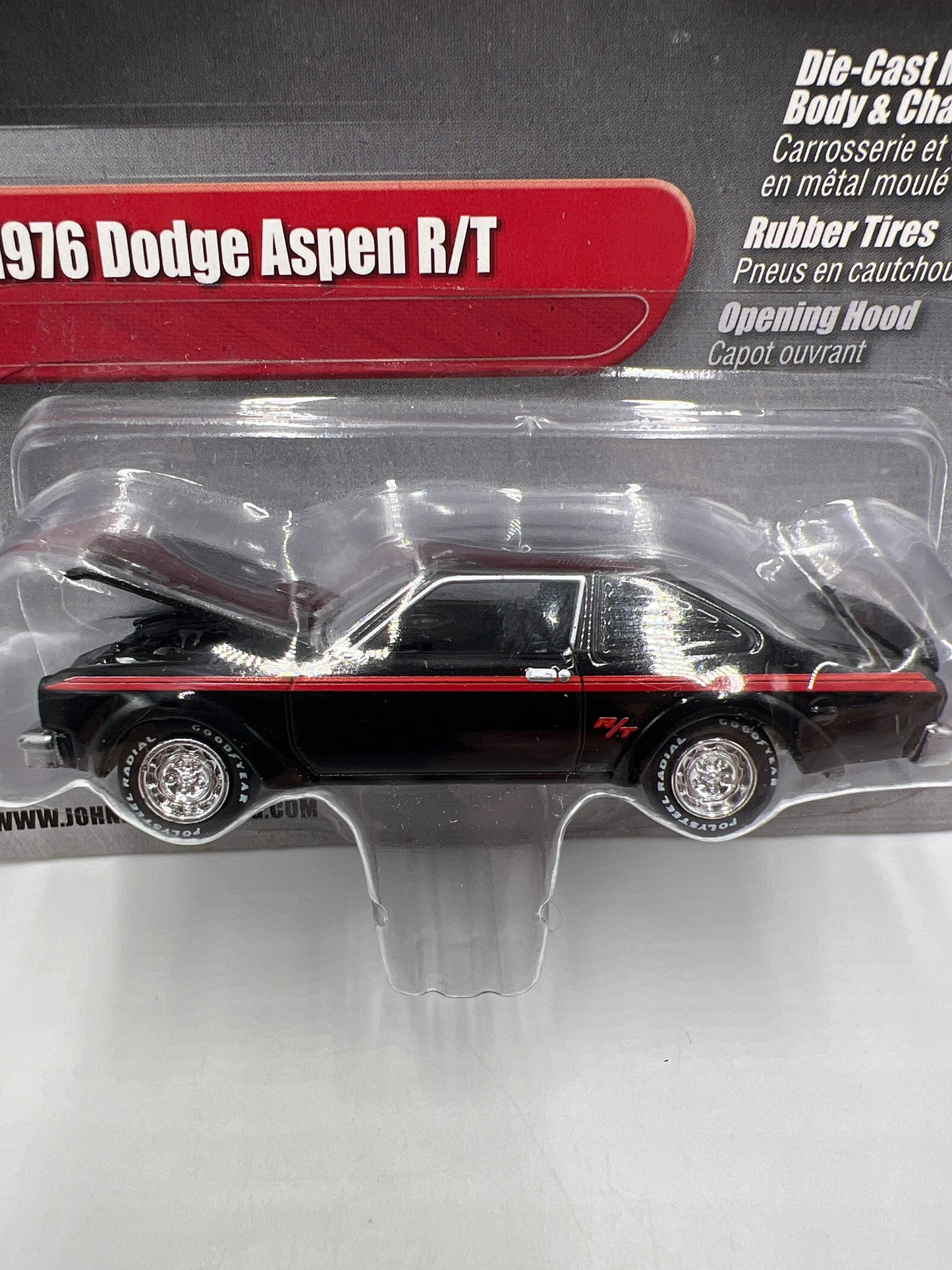 Johnny Lightning 2.0 Tomy #10 1976 Dodge Aspen R/T Black W/Rubber Tires