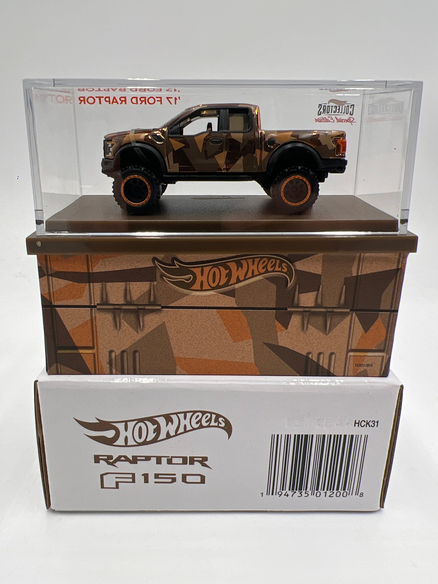 Hot Wheels RLC 17 Ford Raptor Camo Brown #14549/25000