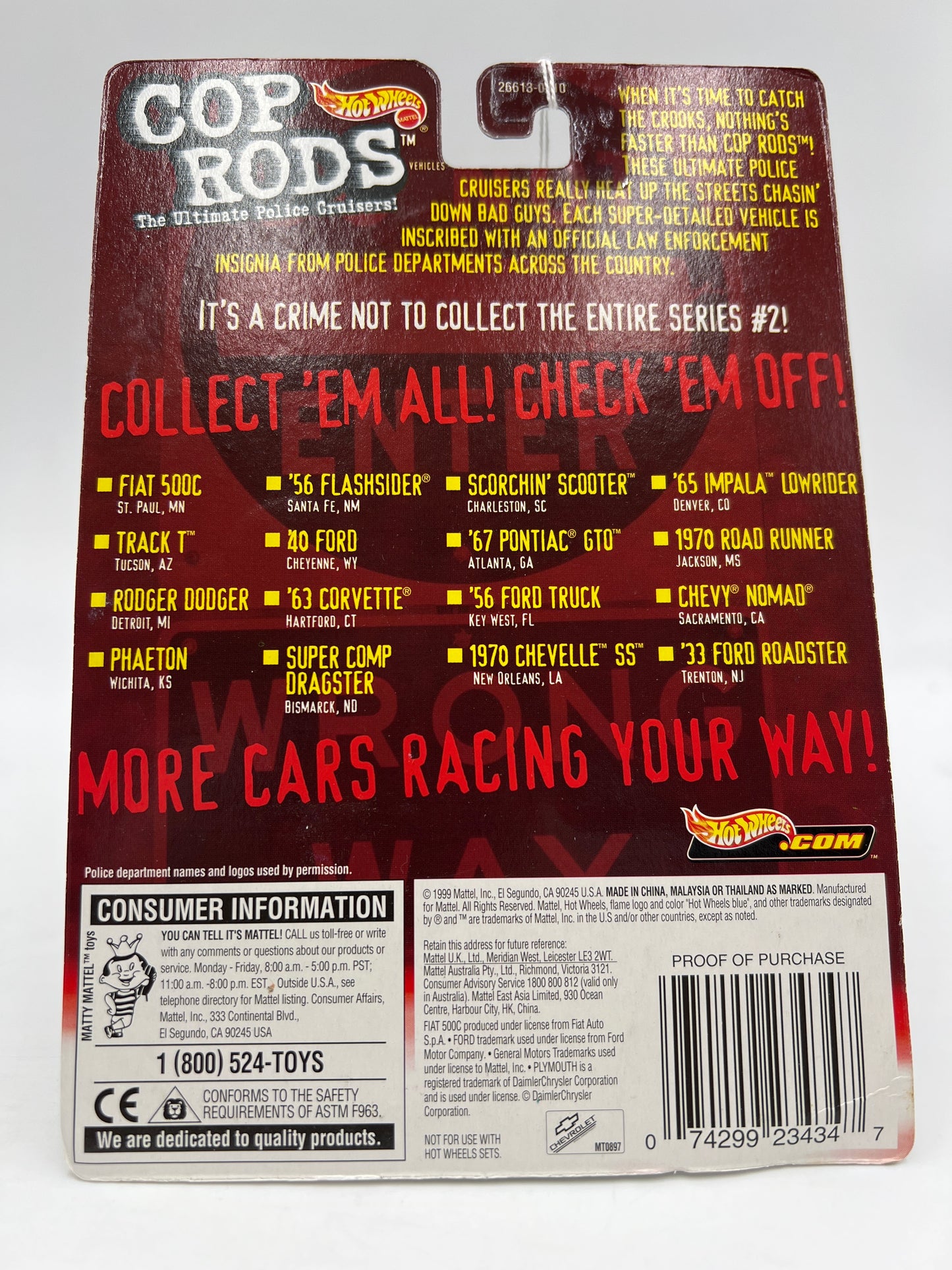 Hot Wheels Cop Rods Series 2 Charleston SC Scorchin Scooter