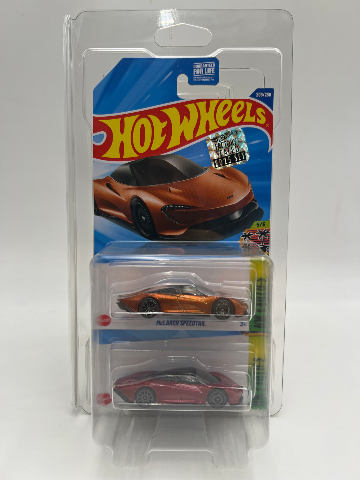 2025 Hot Wheels Factory Sealed Super Treasure Hunt & Mainline #209 McLaren Speedtail W/Protector