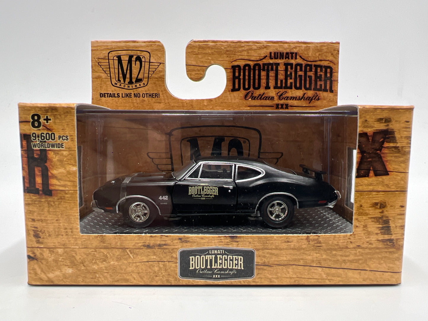 M2 Machines Lunati Bootlegger 1970 Oldsmobile Cutlass 442 W-30 Black S48