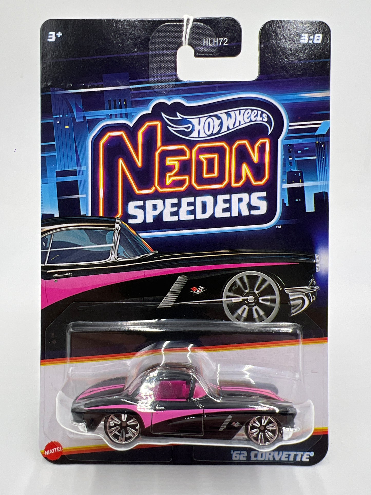 2026 Hot Wheels Neon Speeders #3 62 Corvette Black 158E