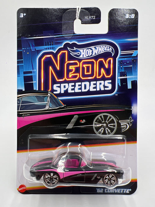 2026 Hot Wheels Neon Speeders #3 62 Corvette Black 158E