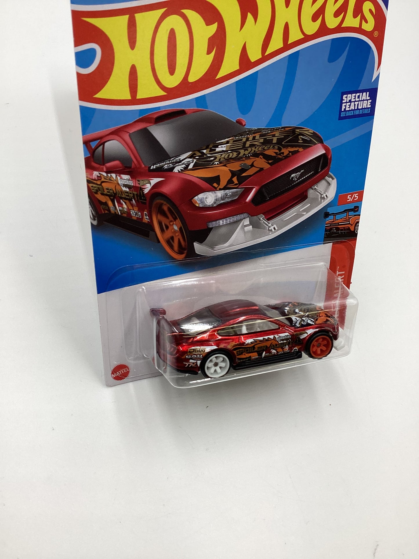 2022 Hot wheels Super Treasure Hunt Custom #175 18 Ford Mustang GT Red W/ Protector