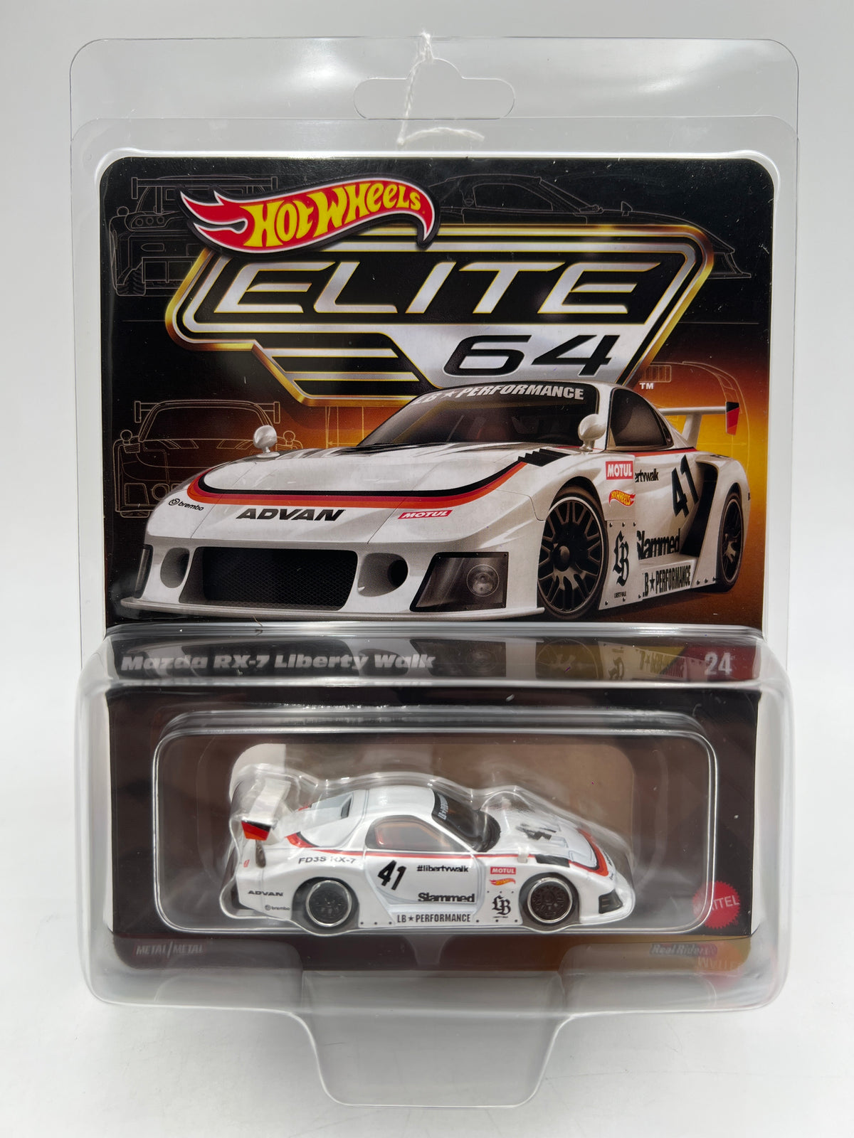 Hot Wheels RLC Elite 64 #24 Mazda RX-7 Liberty Walk White W/Protector