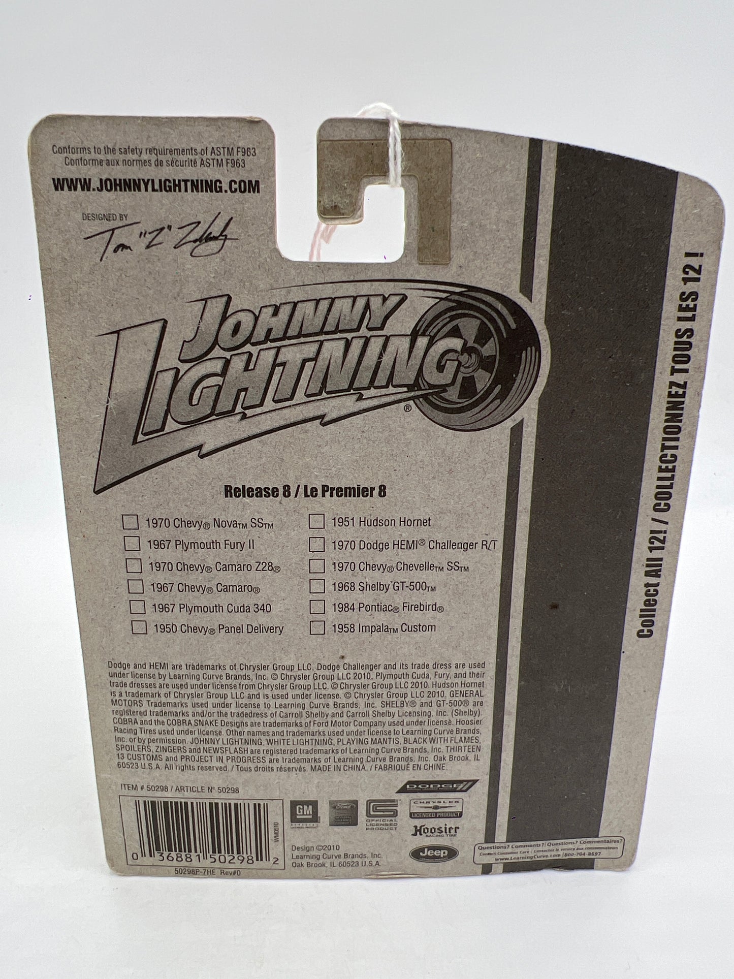 Johnny Lightning Small Card 1970 Dodge Challenger R/T Purple 217D