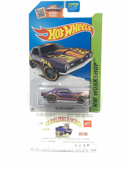 2015 Hot Wheels #211 68 Copo Camaro  Purple S1