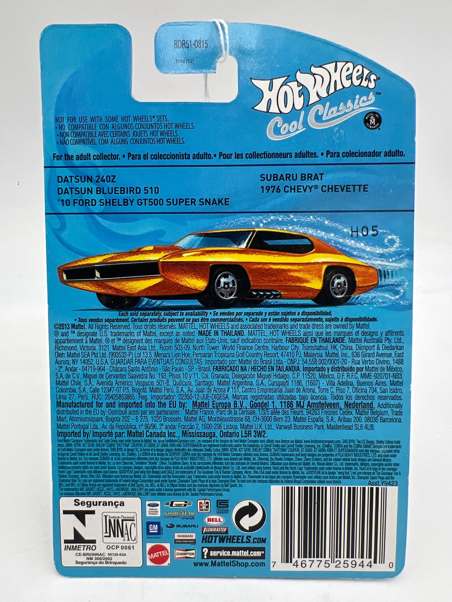 Hot Wheels Cool Classics #30 10 Ford Shelby GT500 Super Snake Blue Loose Blister 151A