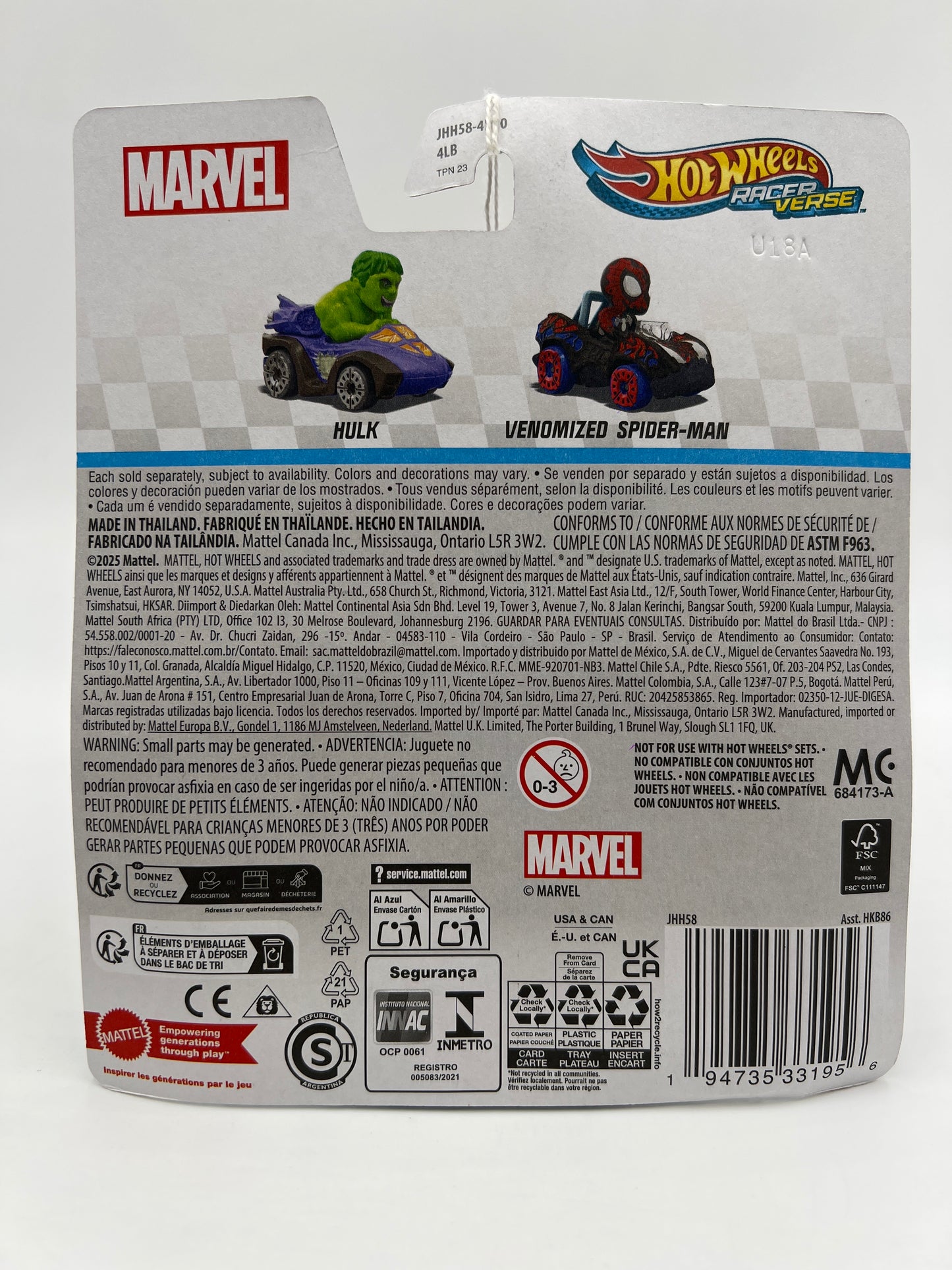 2025 Hot Wheels Racer Verse Marvel Venomized Spider-Man 110D