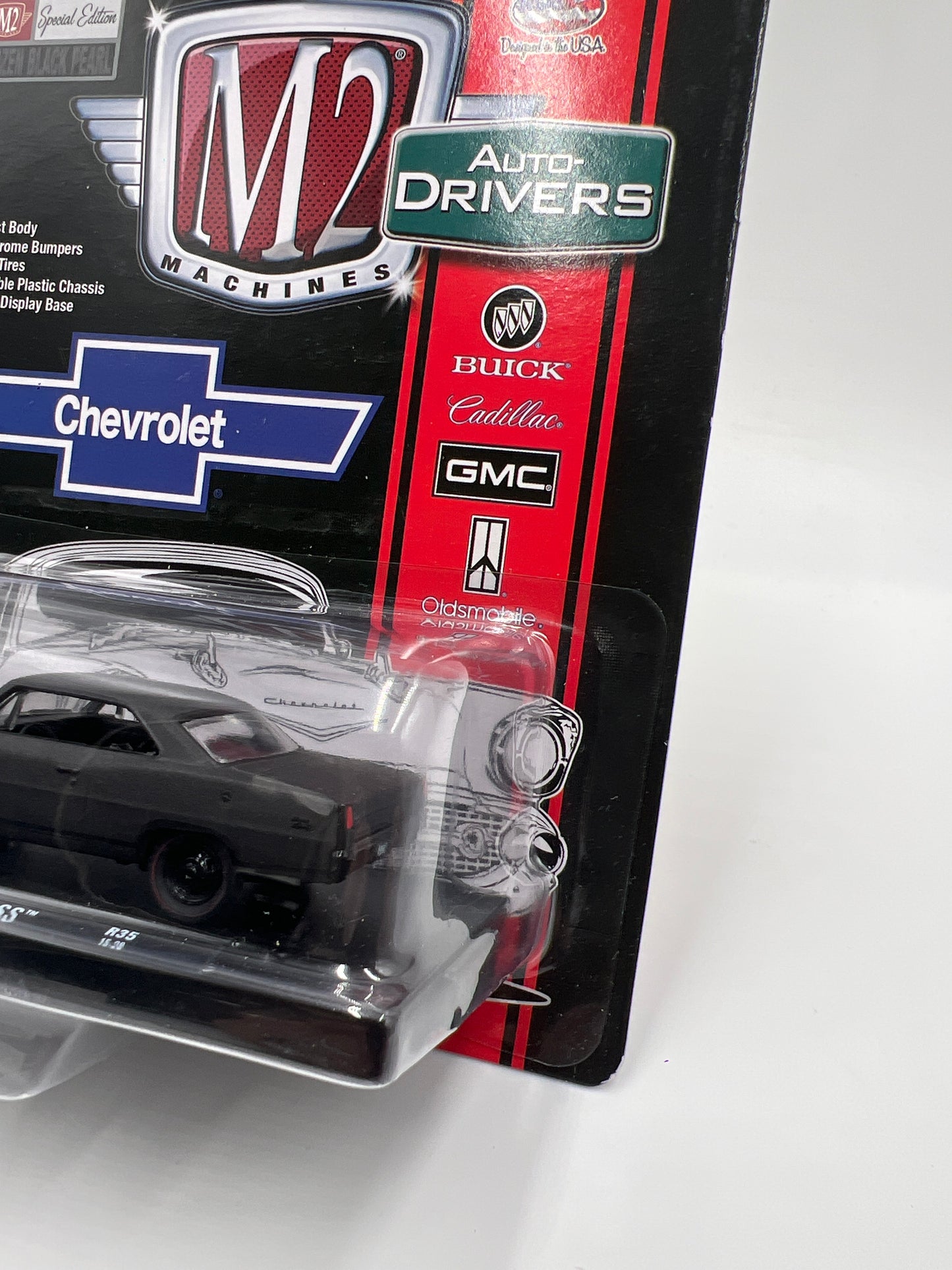 M2 Machines Auto-Drivers Special Edition Frozen Black Pearl 1957 Chevrolet Nova SS R35 Card Not Perfect 193D