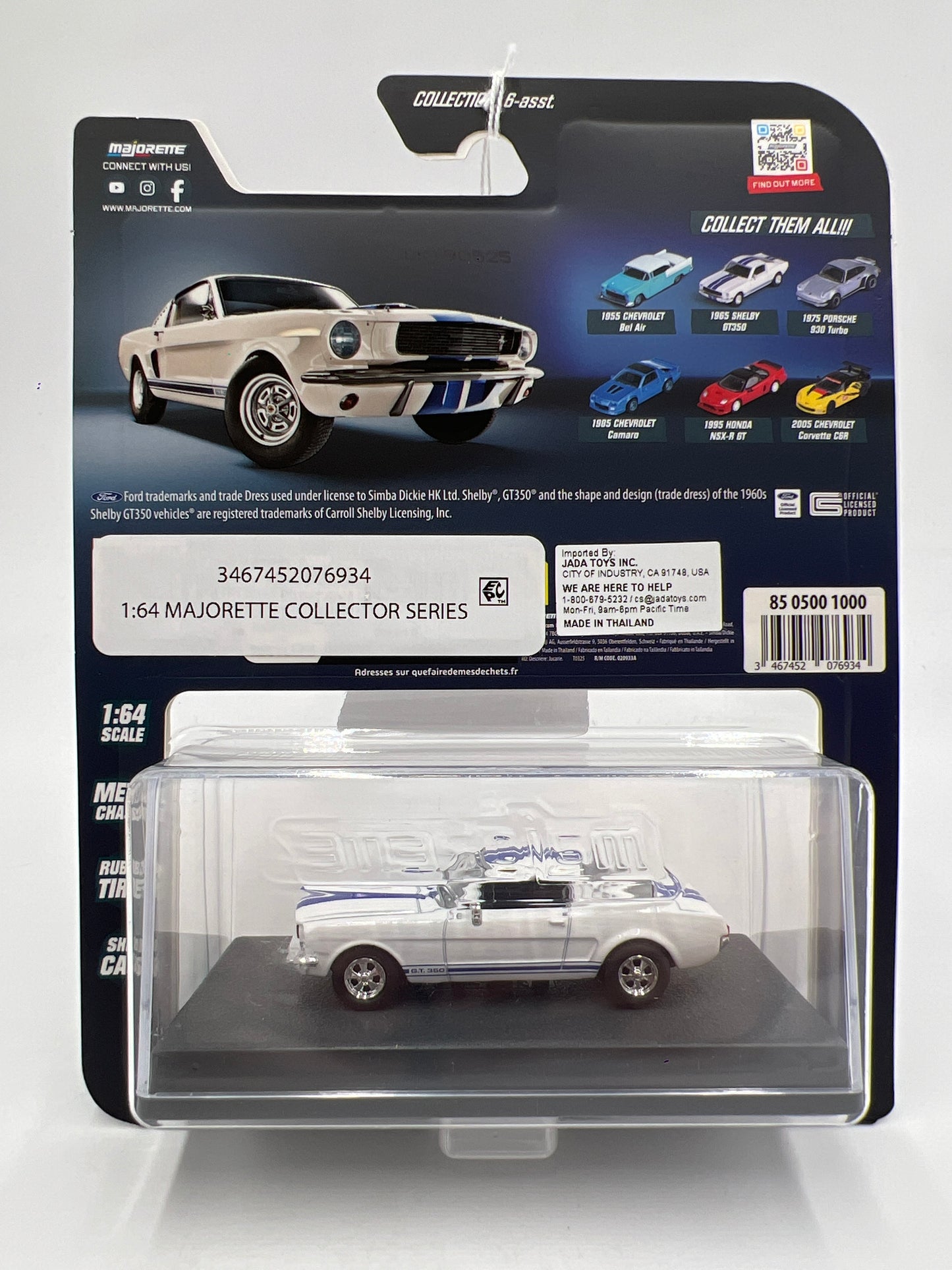2025 Majorette Metal Collection Series 1965 Shelby GT350 White SR