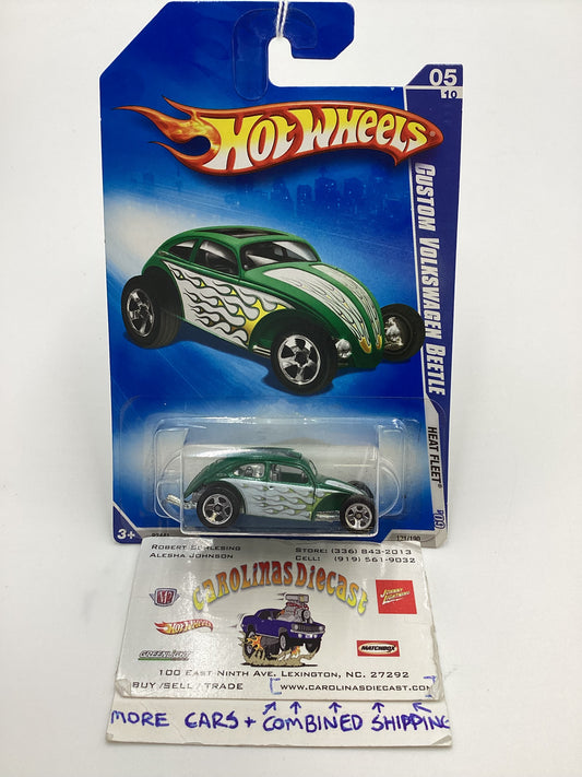 2009 Hot wheels #121 Custom Volkswagen Beetle Green 97E