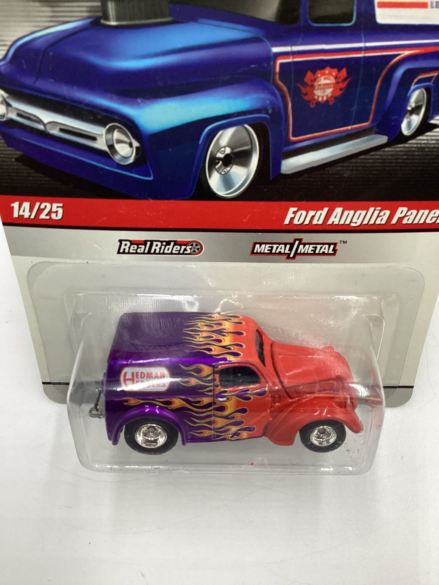 2010 Hot Wheels Premium Delivery Slick Rides #14 Ford Anglia Panel Purple/ Orange 245M