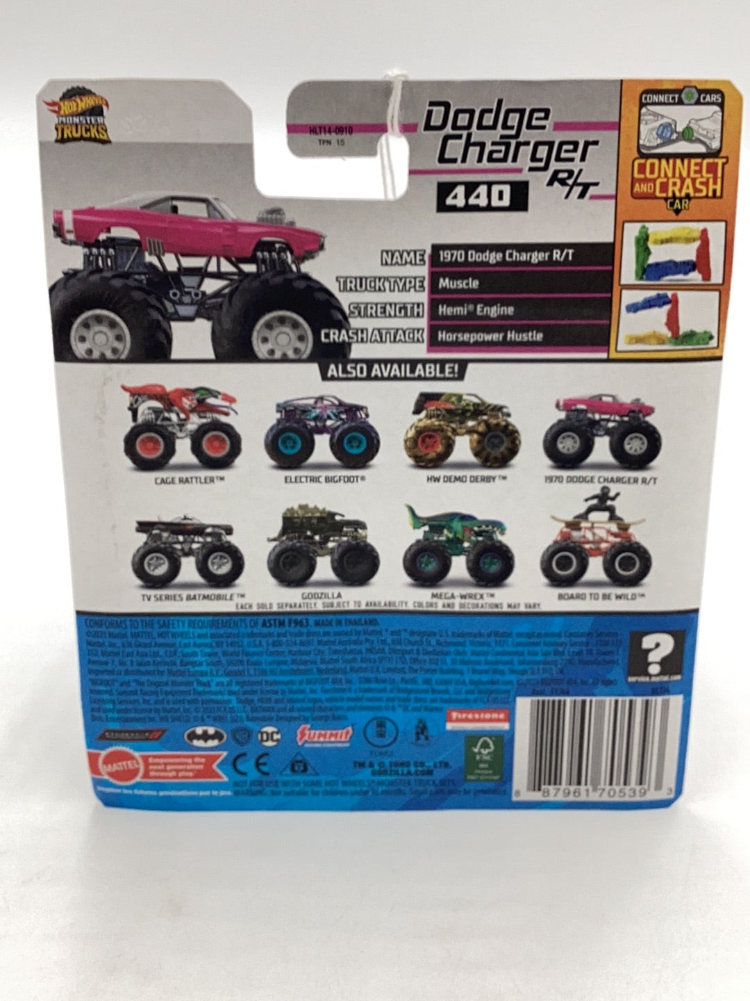 2023 Hot wheels monster Trucks Dodge Charger r/t 440 pink 133E