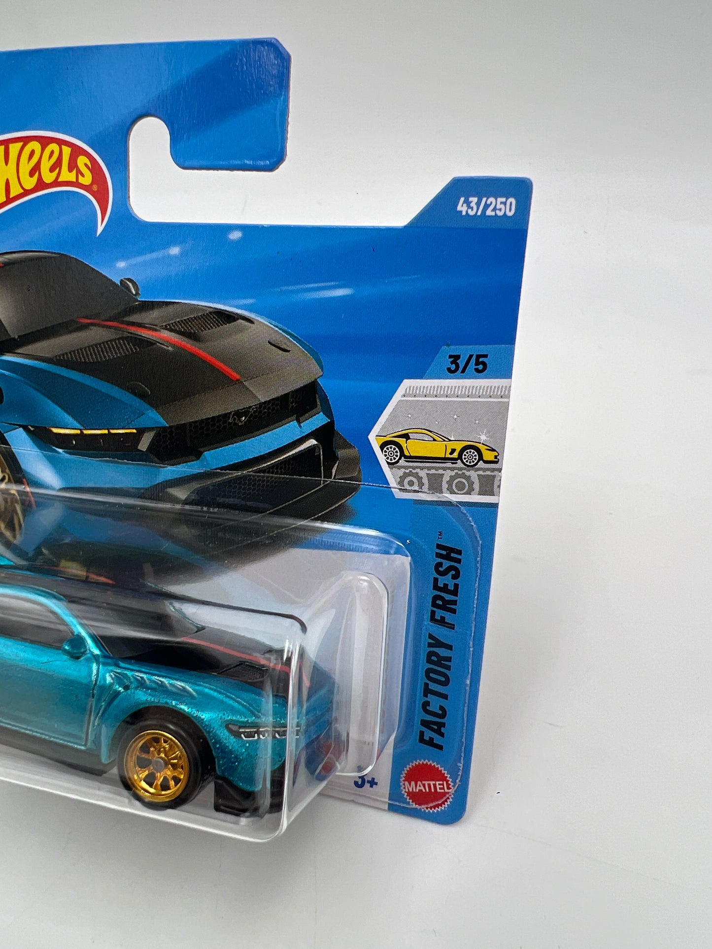 2026 Hot Wheels Short Card Super Treasure Hunt #43 Ford Mustang GTD Blue W/Protector
