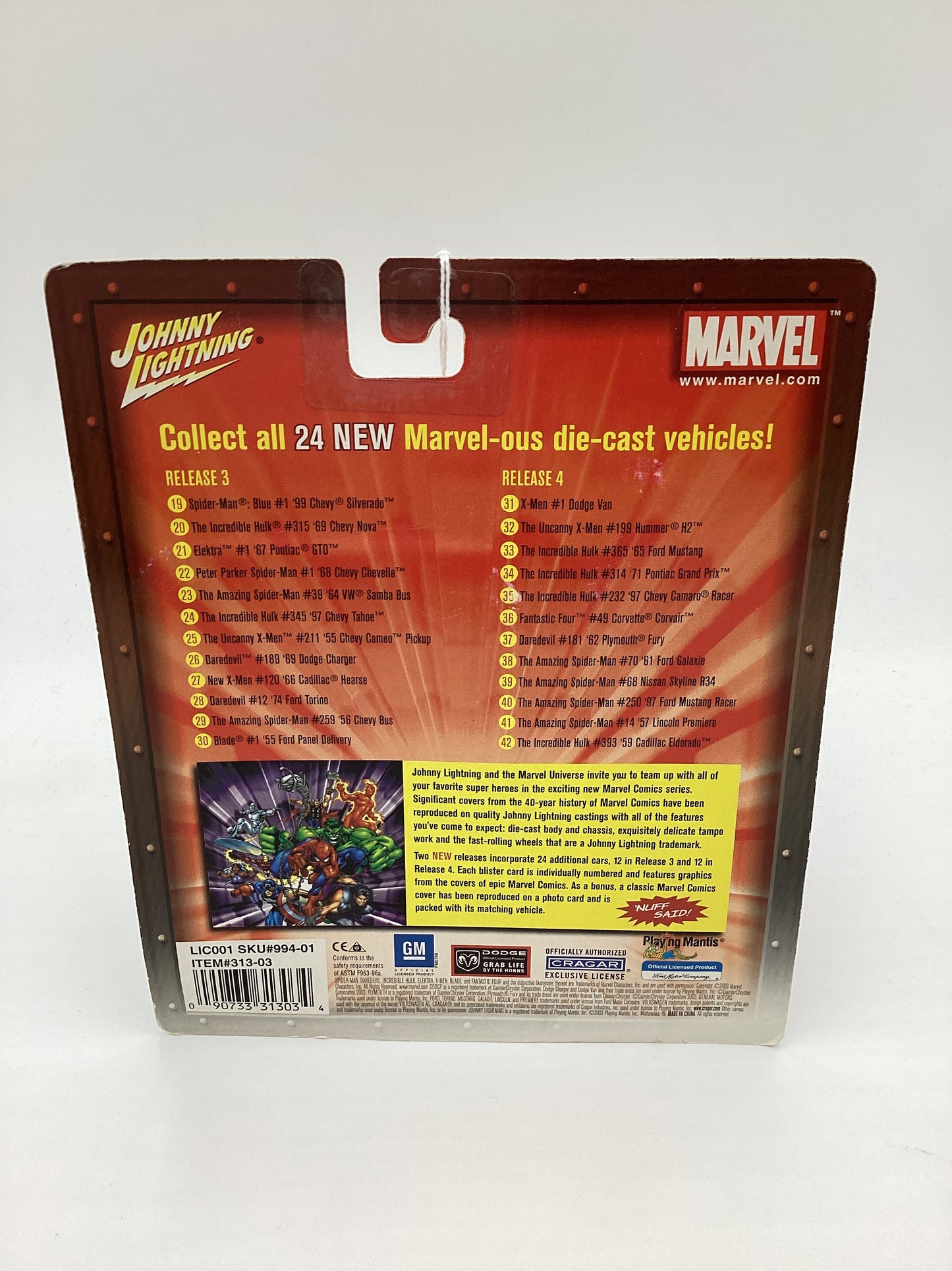 Johnny Lightning Marvel Daredevil #26 69 Dodge Charger Yellow 232A