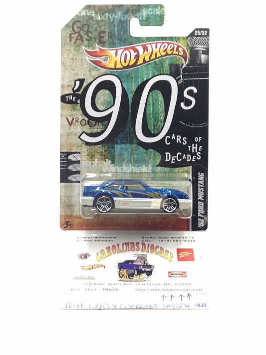 Hot wheels cars of the decades #25 1992 Ford Mustang with protector