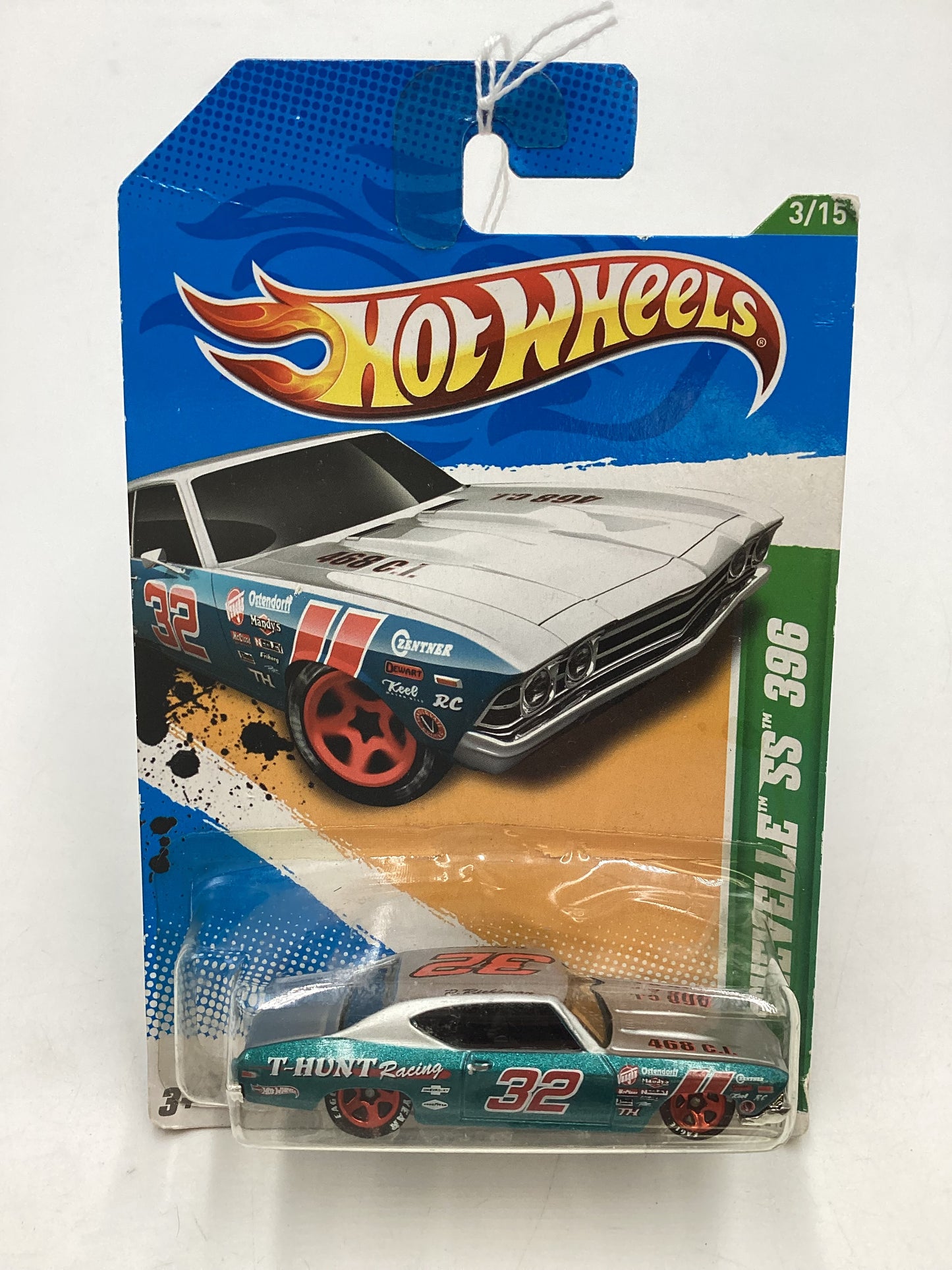 2012 Hot Wheels Treasure Hunt #53 70 Chevelle SS 396 (Bad Card)