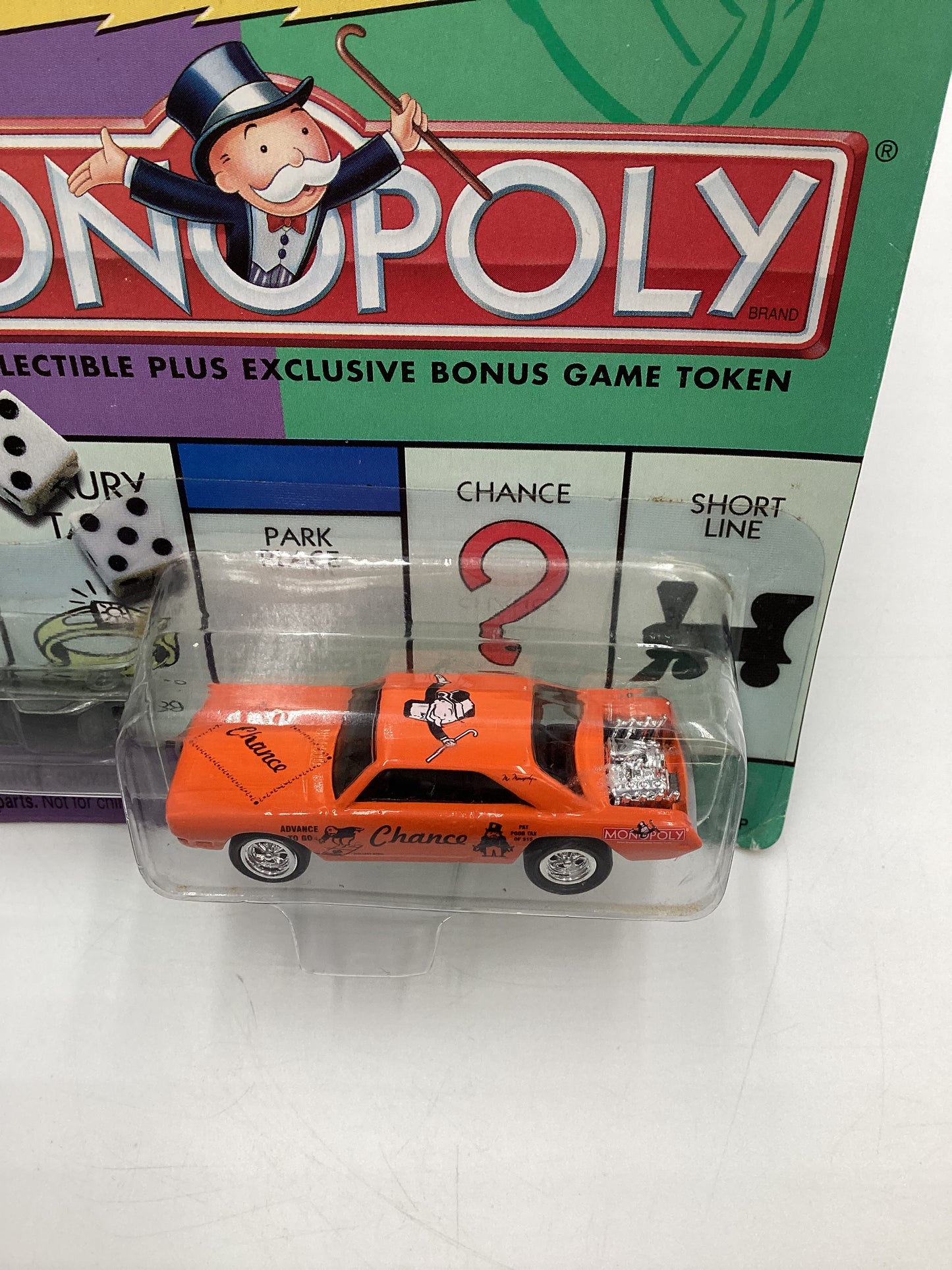 Johnny Lightning Monopoly Chance W/Token 1970 Dodge Dart Orange