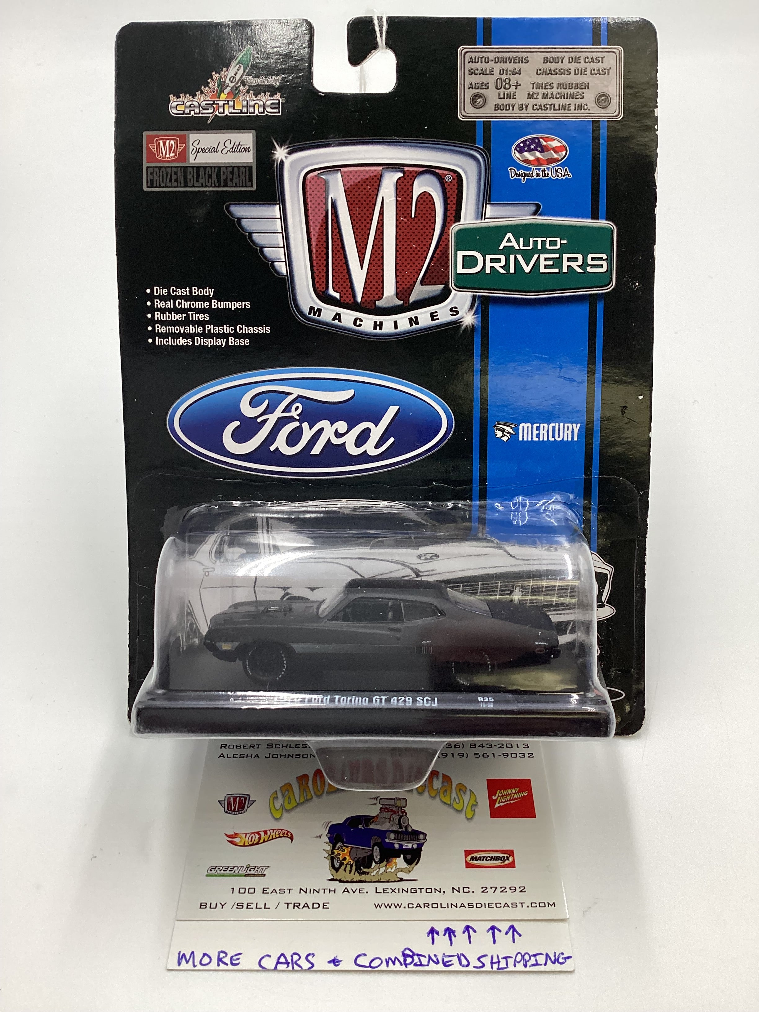 M2 Machines Auto-drivers Frozen Black Pearl 1970 Ford Torino GT