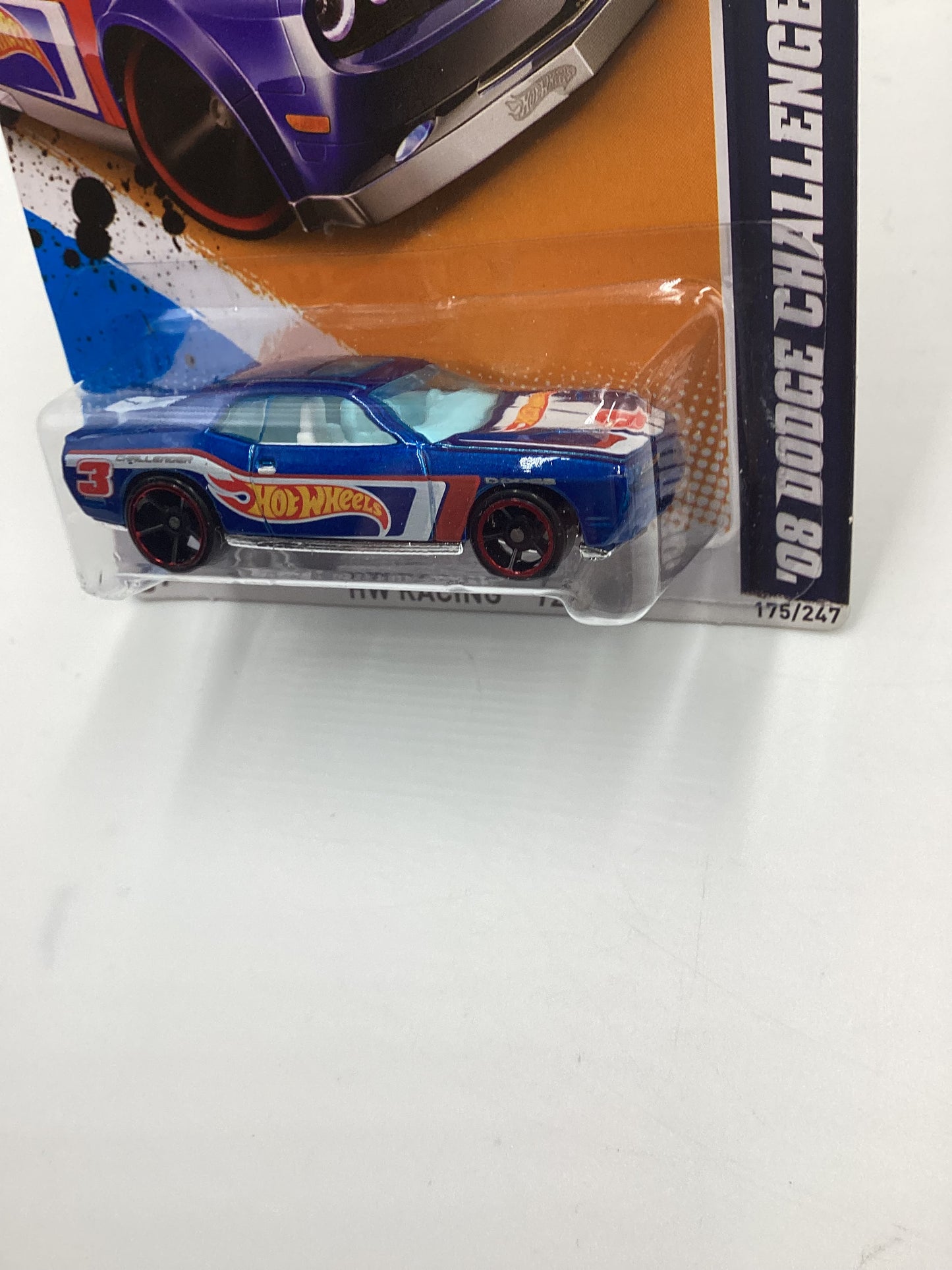 2012 Hot Wheels Racing #175 08 Dodge Challenger SRT8 Blue 53F